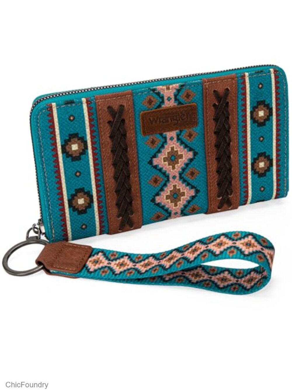 Wrangler Wristlet Western Wallet Aztec Print Credit Card Holder Women RFID